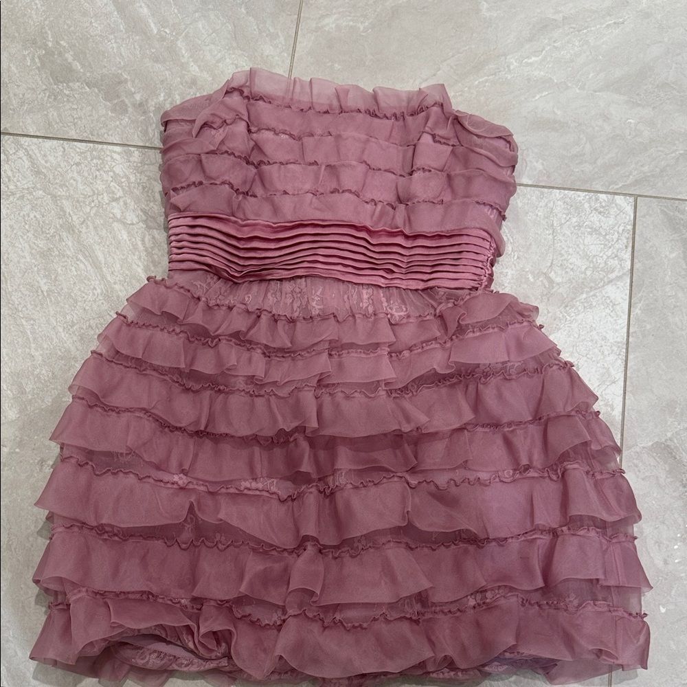 BCBG Charming Pink Ruffled Dress